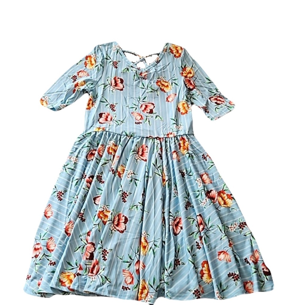 Blue & white floral dress